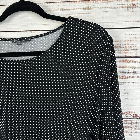 Women's Adrianna Papell Black White Flowy 3/4 Sleeve Pullover Blouse Stretch 2X - Picture 3 of 6